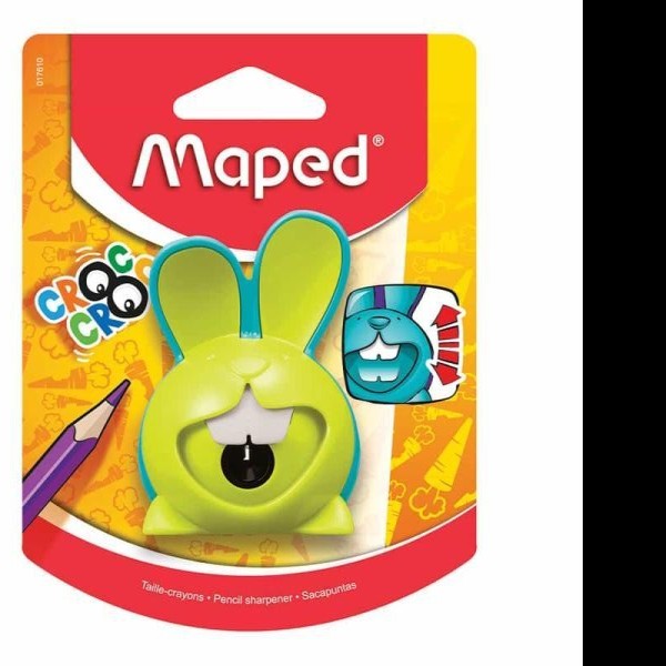 SACAPUNTAS PLAST. CDEP. SENCILLO CROC CONEJO BL.C125250